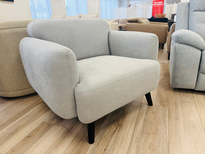 Pale Grey Fabric 1 Seater Sofa
