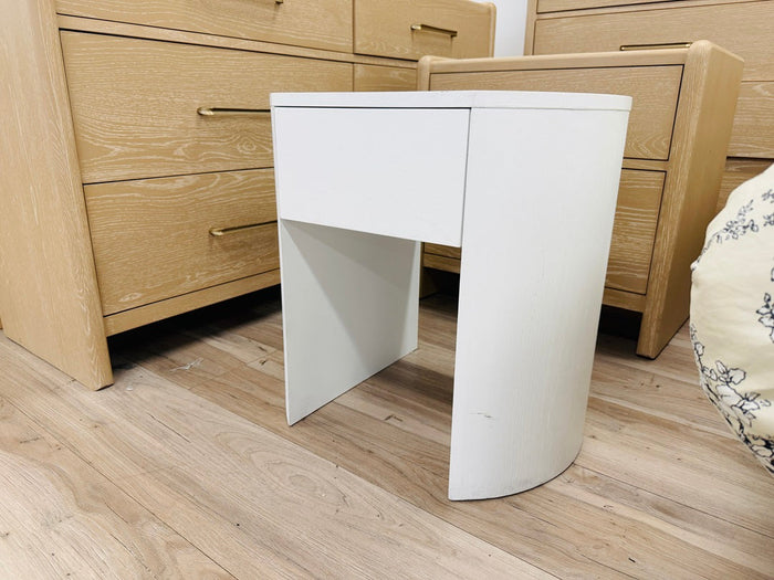 Premium White Timber 1 Drawer Bedside