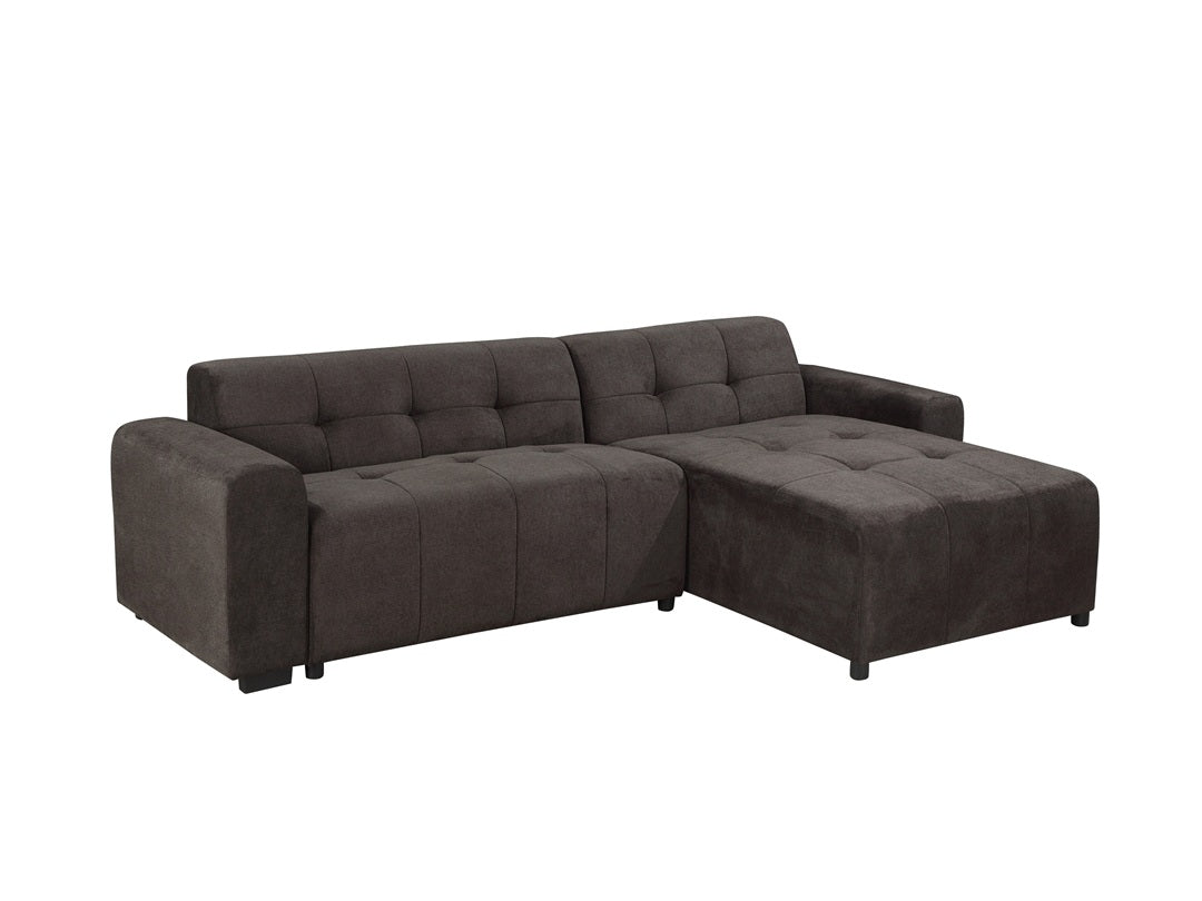 Black Fabric 4 Seater with Chaise