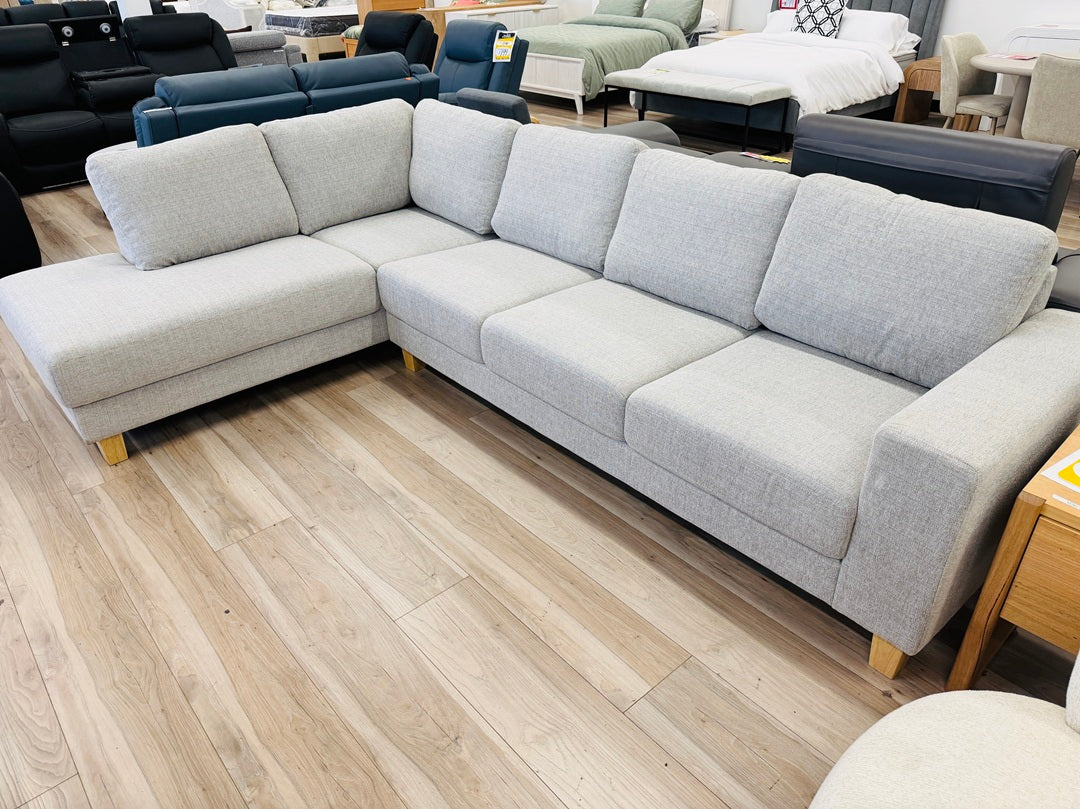 Salt & Pepper Fabric Corner Sofa
