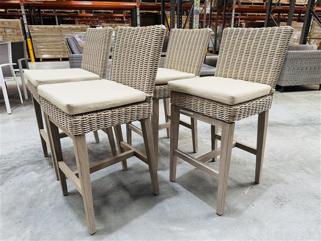 Sand Wicker Outdoor Bar Stools