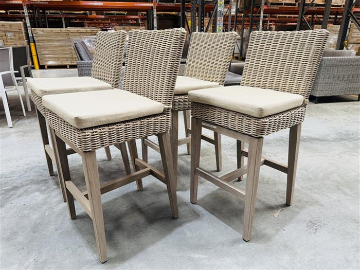 Sand Wicker Outdoor Bar Stools