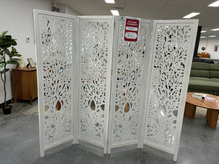 Screen Circle Jali White 4 Panel