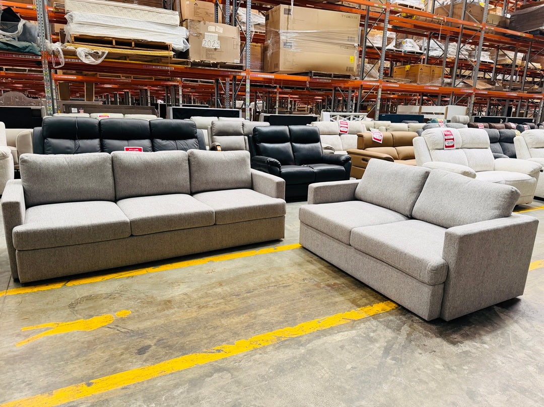 Silver Fabric 3+2 Sofa Set