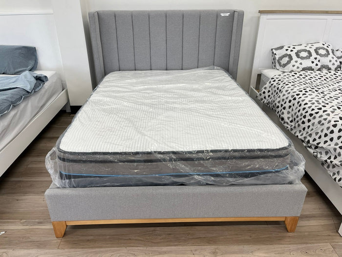 Silver Fabric Double Bed