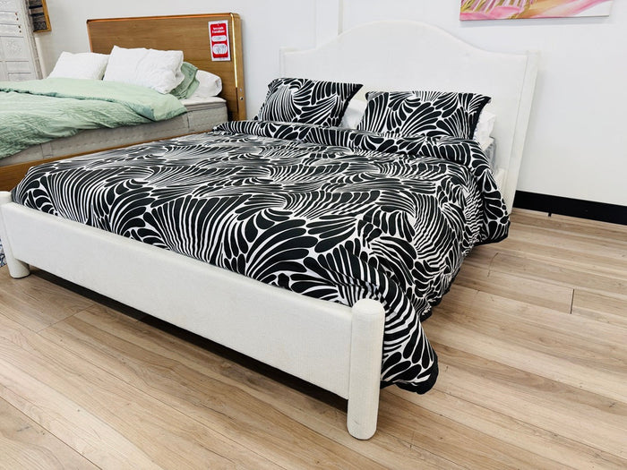 Snow White Fabric Queen Bed