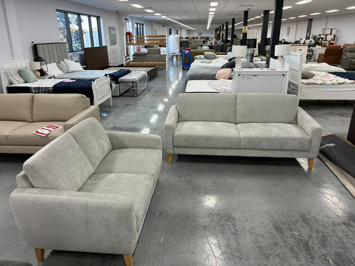 Soft Textured Fab 2S+3S Silver Sofa Suite