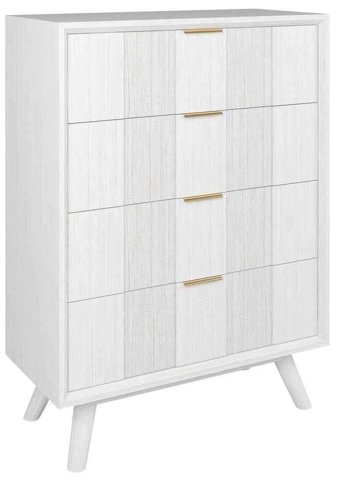 Whitewash Timber 4 Drawer Tallboy