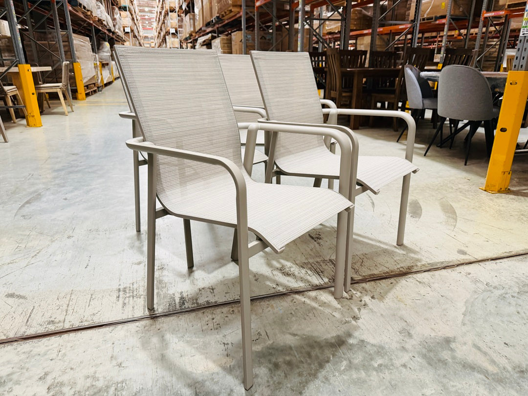 Taupe Aluminium Outdoor Dining Chairs