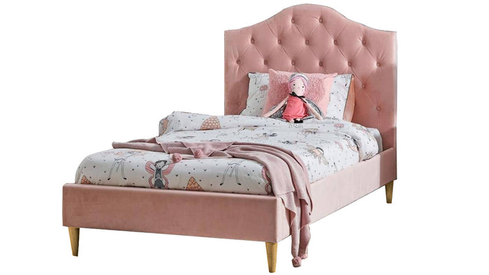 Pink Fabric Single Bed
