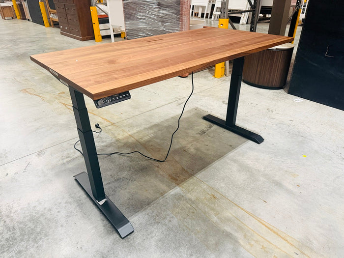 Walnut Timber Top Electric Adjustable Desk