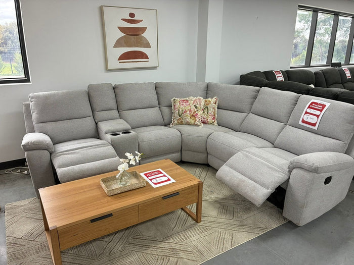 Cnr Modular w/ End Manual Recliners - Mist
