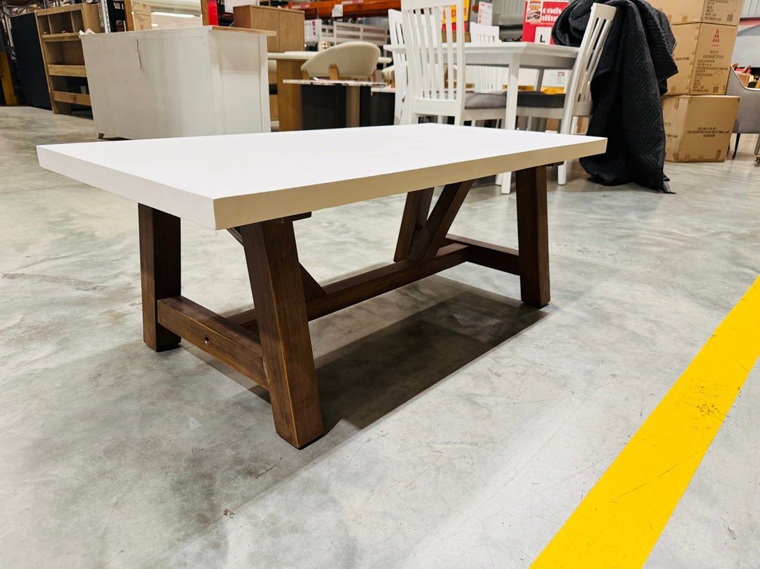 White Cement Top Outdoor Coffee Table