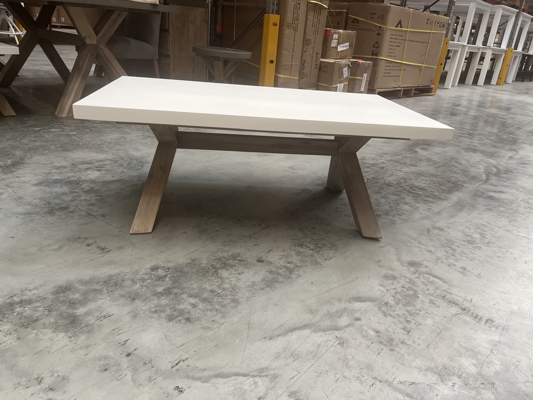 Concrete Top Coffee Table White