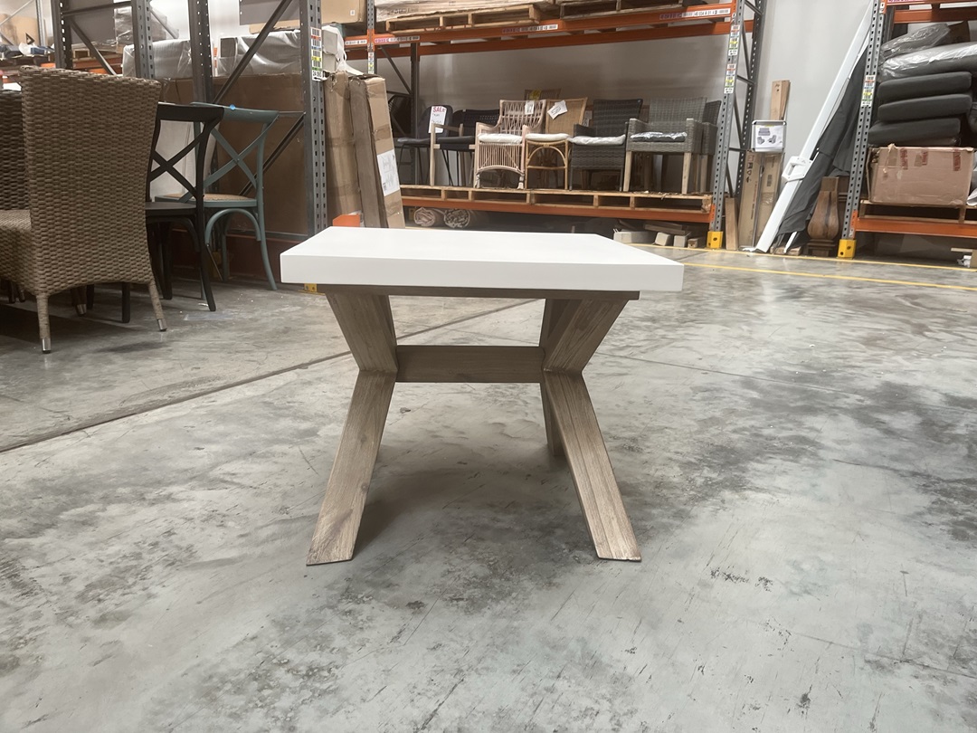 Concrete Top Side Table White