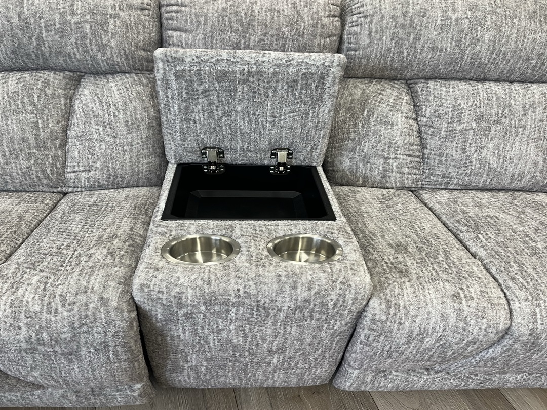 Grey Fabric Electric Corner Lounge Console