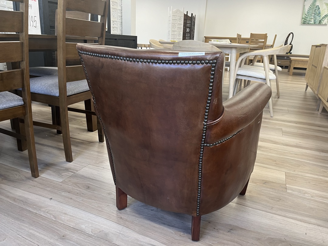 Rustic Brown Leather Chair