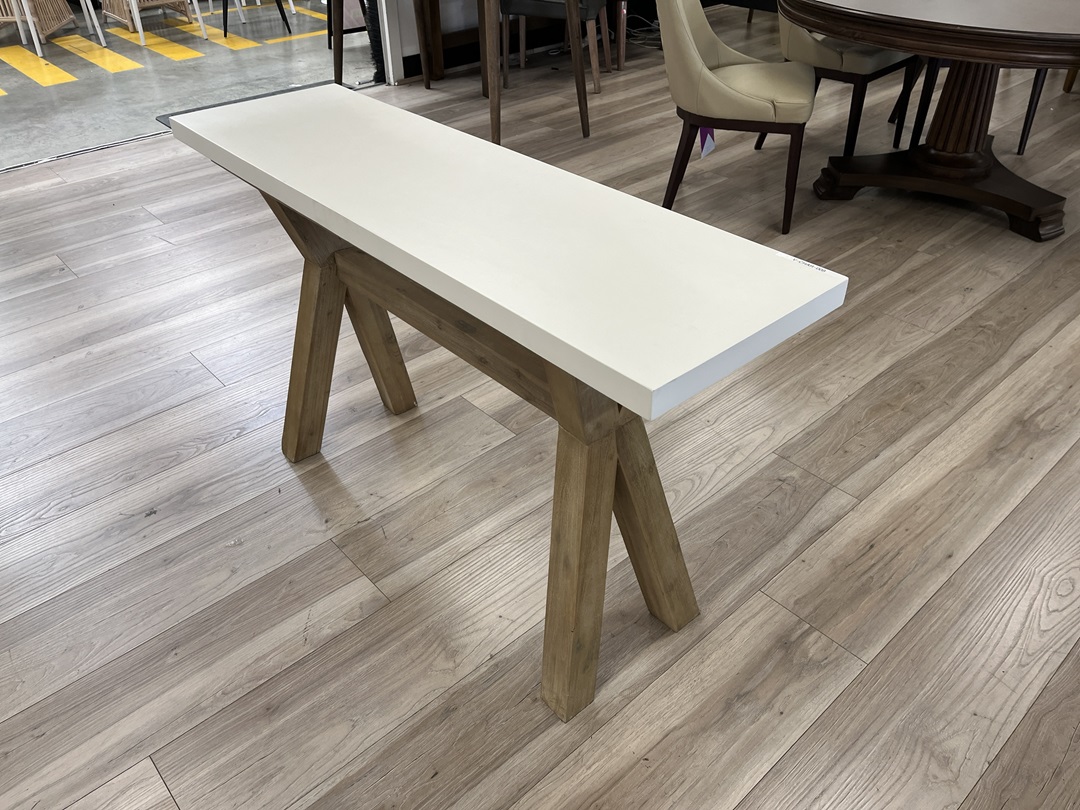 Cooper Dining Concrete Dining Table White Bowman Outdoor Dining